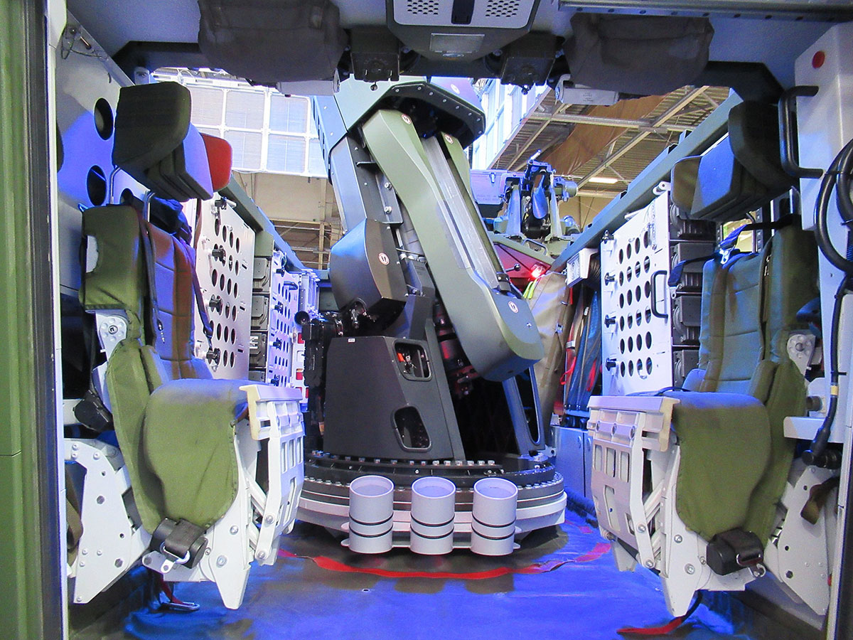 La disposicin interna del mortero Cobra en el 8x8 suizo.